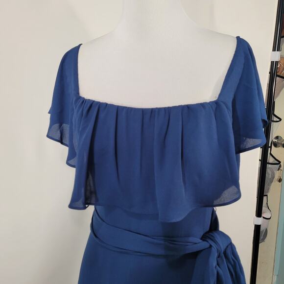 Yumi Kim Ink Carmen Maxi Off the Shoulder Ruffle Maxi Dress Size Small - Picture 3 of 10